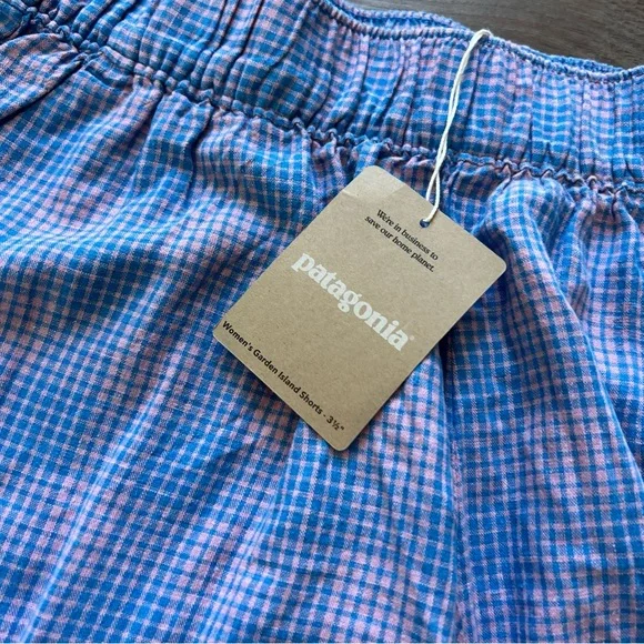 Womens Patagonia Garden Island Shorts Blue/Pink - Picture 4 of 7